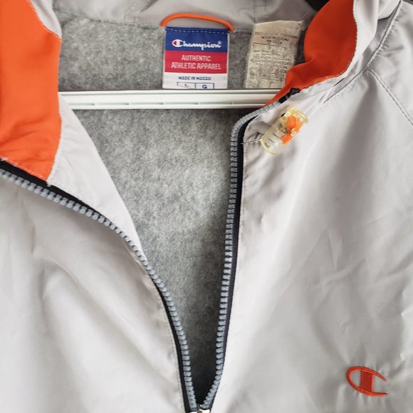 Champion Large Jacket and XXL Pants Grey & Orange Matching Track Suit - Picture 2 of 10